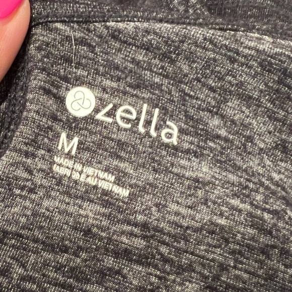 ZELLA Women’s Dark Heather Gray Short Sleeve High Low Open Back Active Top - Picture 4 of 4